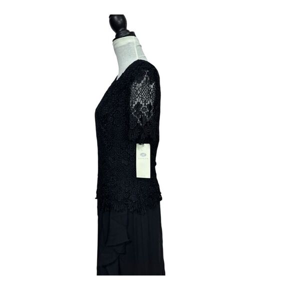 Aspeed USA Black lace evening gown with ruffled hem #gothglam #eveningwear mediu - Picture 5 of 10